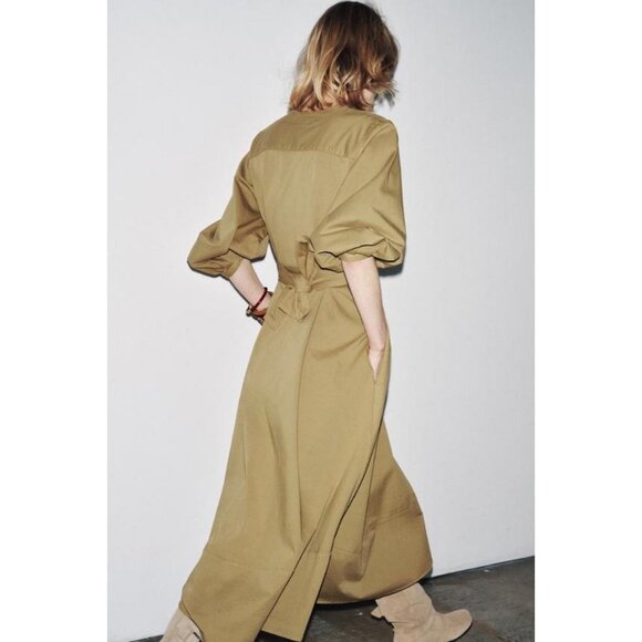 ZARA ZW COLLECTION BELTED SHIRT DRESS - Picture 5 of 9